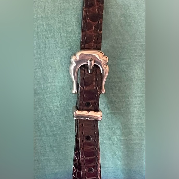 Brighton Brown Leather Mini Croc Embossed Flap Crossbody Bag Organizer Purse - Picture 14 of 15